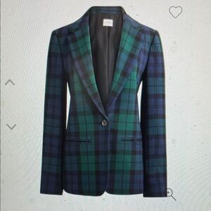 J crew tartan Green and Blue Plaid Blazer- nwt
